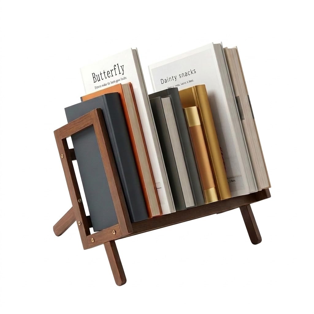 HASTHIP Bamboo Desktop Bookshelf with Open Storage for Books, Magazines and Everyday Desk Items