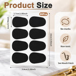 HASTHIP 80 Black Oval Mouthpiece Cushions, 0.8mm Rubber Patches for Alto Saxophone and Bass Clarinet
