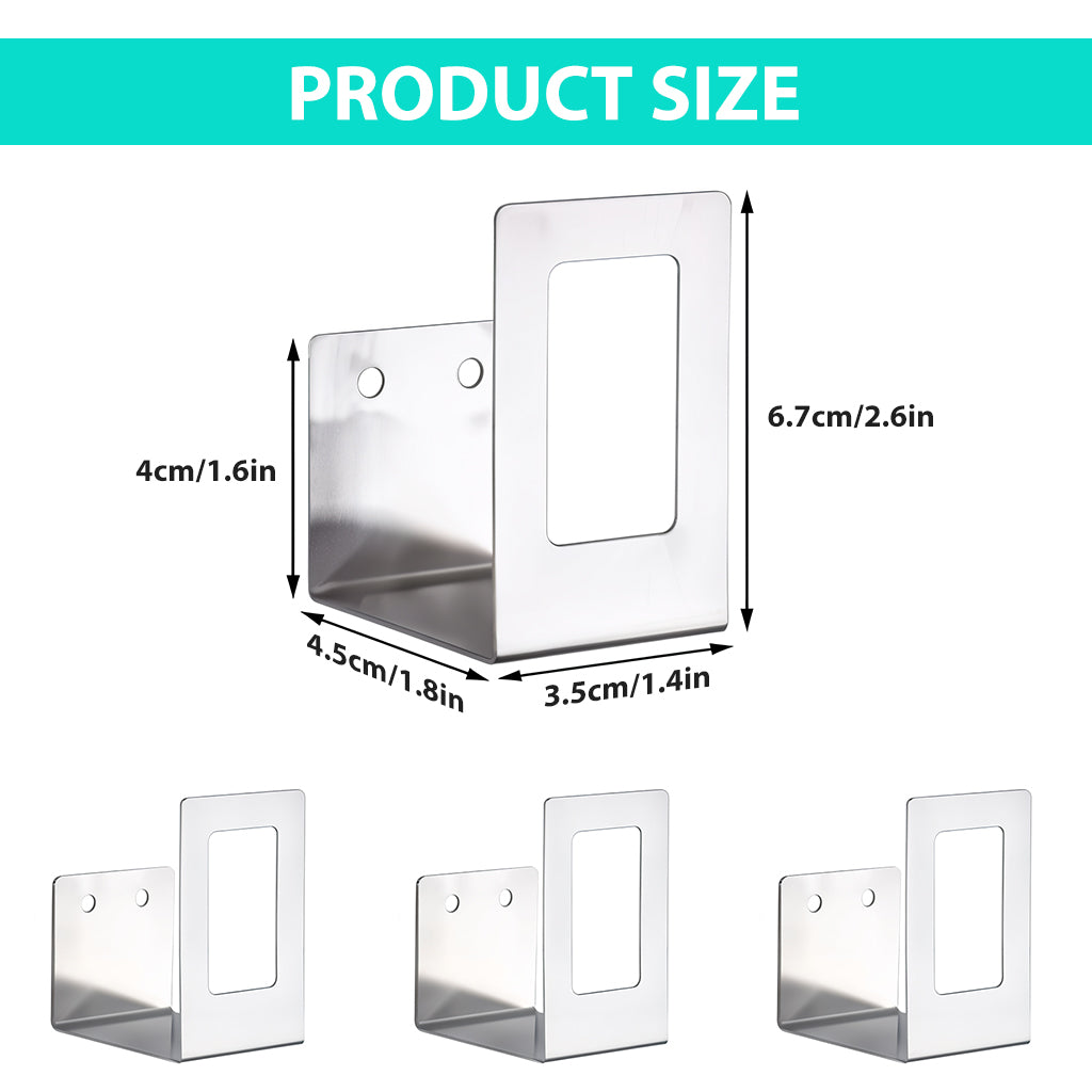 HASTHIP® 4Pcs Wall Pot Lid Holders Rackets Pre-punched Hole Design Stainless Pot Lid Organizer Holder Space Saving Kitchen Utility Wall Brackets for Pot Lids, Pan, Chopping Board