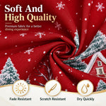 HASTHIP Christmas Tablecloth, 100D Polyester Snowman Pattern, 60 by 90 Inches, 6-Seater Fit