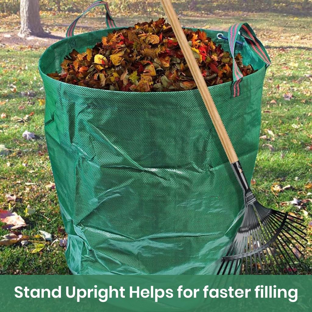 HASTHIP 200L Garden Waste Bag with PP Fabric, Reinforced Handles and Foldable Design
