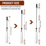 HASTHIP® Retractable Shoe Horn Metal Shoe Horn 30.7 inches Long Handle Stainless Steel Adjustable Shoe Horn Flexible Spring Design Shoe Horn