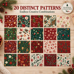 HASTHIP 20-Piece Cotton Fabric Squares, 25 x 25 cm Floral Prints for Sewing and Crafting