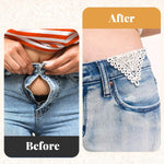 HASTHIP 10-Piece Soft Lace Pant Waist Extenders for Sew-On Jeans, Trousers and Skirts