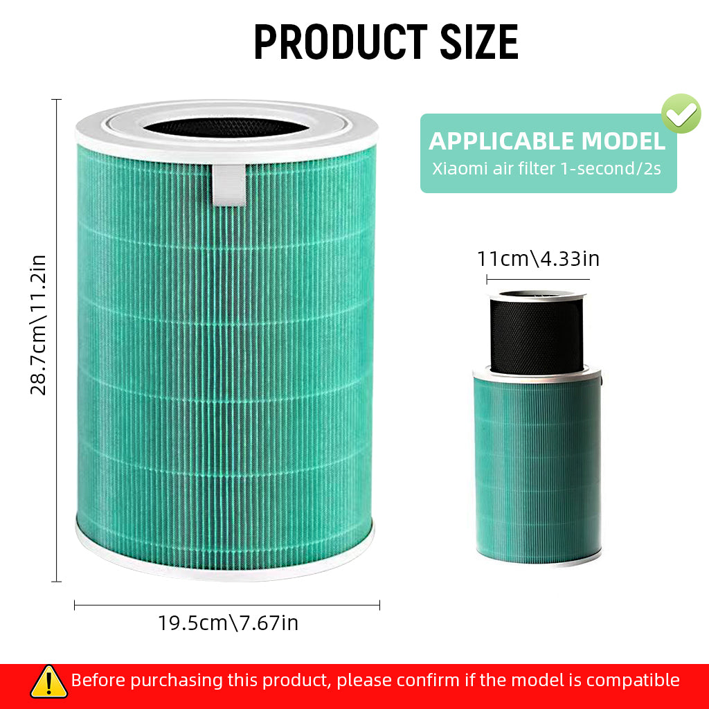 HASTHIP® Compatible with Mi Air Purifier Replacement HEPA Filter 360° Cylindrical Filter Activated Carbon Filter High Precision Triple Layer Filtration Air Purifier for Mi Air Purifier 1S / 2S.