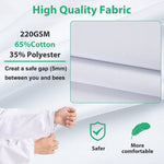 HASTHIP® Bee Suit with Protective Mesh Face Cover Hood Zip Up Long Sleeve Jumpsuit Breathable Outdoor Summer Bee Suit for 175-185cm Height Adult