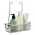 HASTHIP Aluminum Over-Door Shower Caddy, Tool-Free Hanging Storage, 28.5 × 12 × 9.6 cm