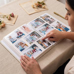 HASTHIP Self-Adhesive Photo Album, 23 x 25 cm, Beige Leather Cover, 20 Sheets, 40 Pages