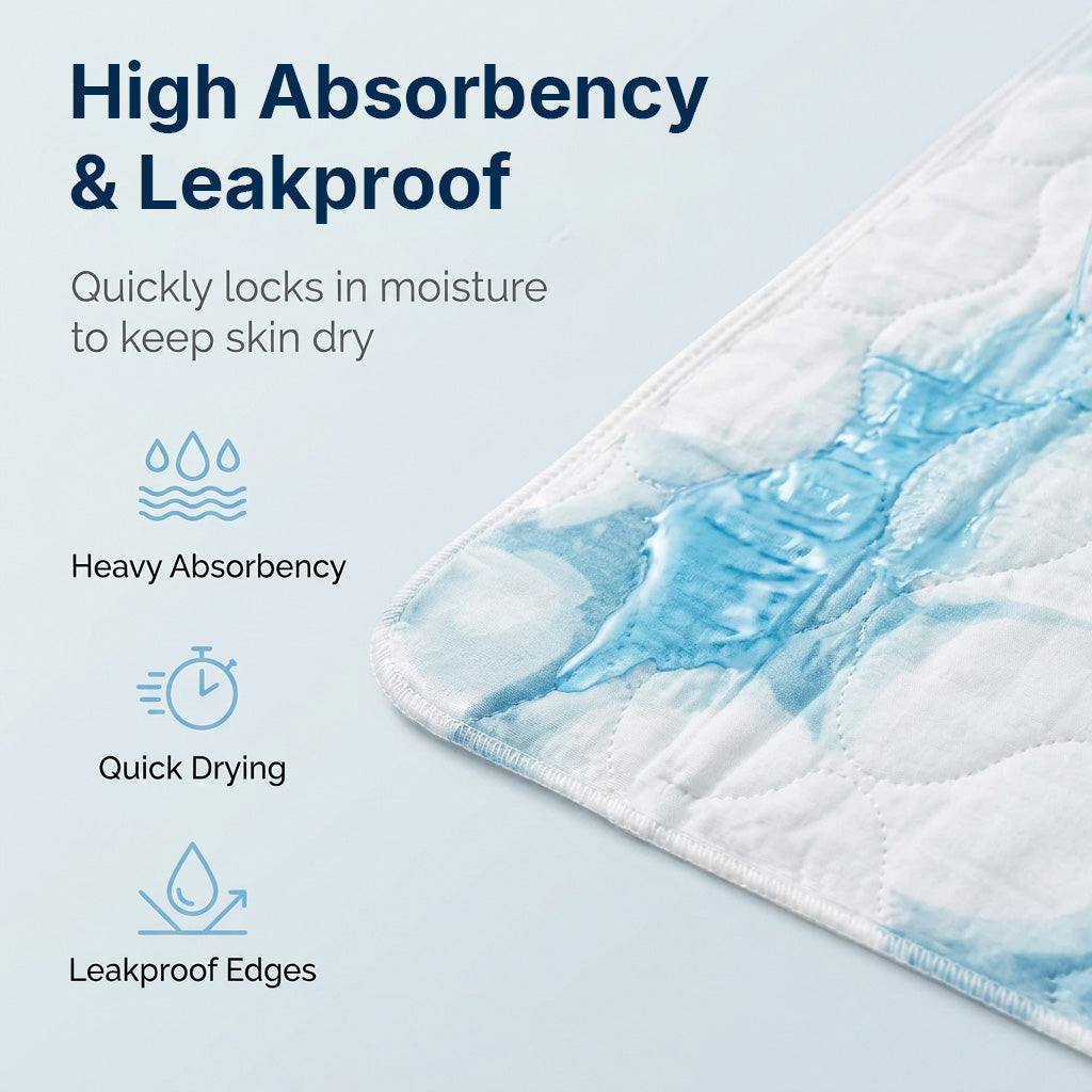 HASTHIP Washable Waterproof Underpad for Adults, Toddlers and Seniors with Slip-Resistant Backing