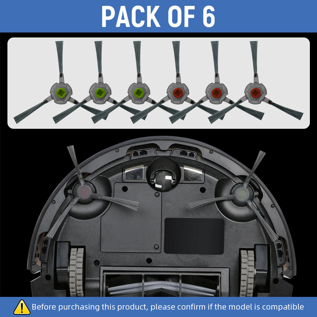 HASTHIP® 6pcs Replacement Side Brushes for Ecovacs Robot Vacuum U2 Pro Robust Nylon Bristle Side Brushes Spare Side Brushes.