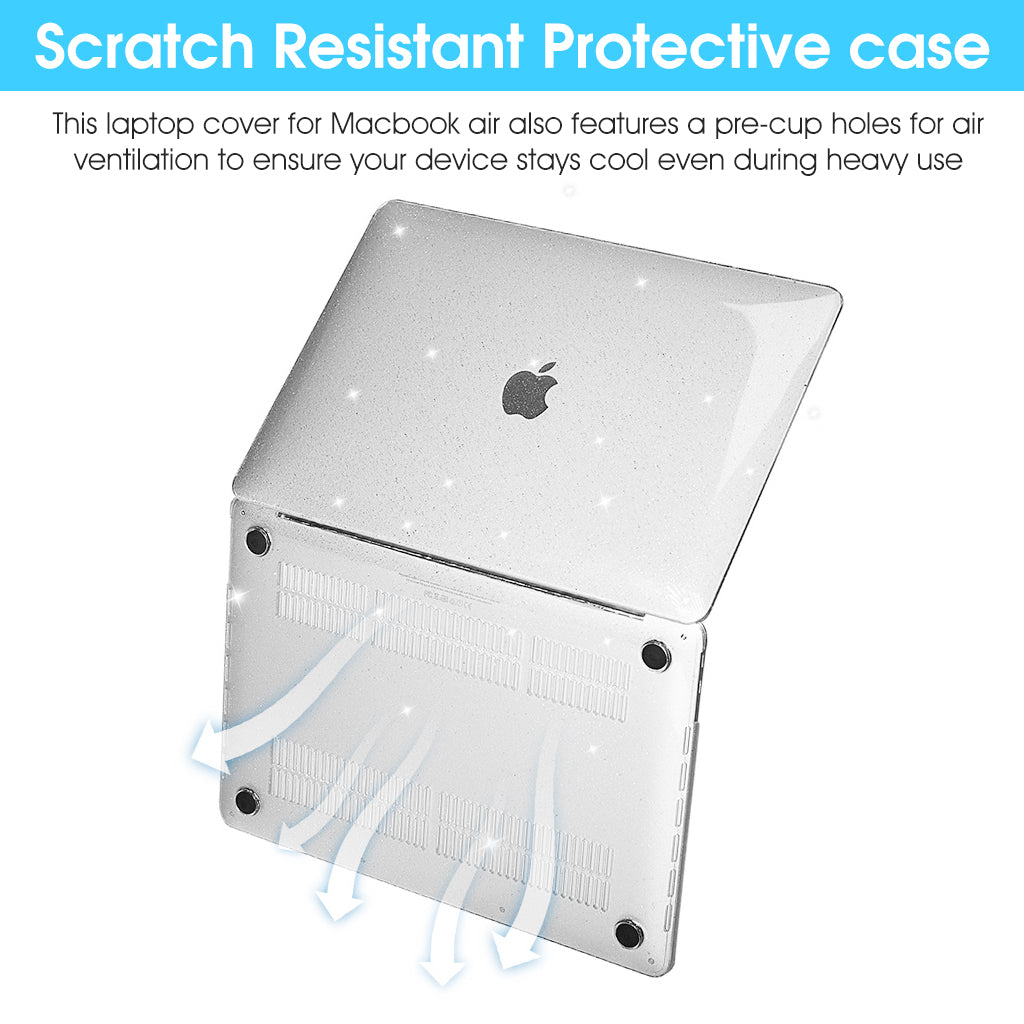 HASTHIP® Laptop Case for MacBook Air M2 A2681/M3 A3113 13.6 inch Sparkling Transparent Laptop Case Fashion Cover Transparent Laptop Case Cover Compatible with MacBook Air13.6 A2681/A3113