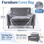 HASTHIP Clear PE Furniture Cover, 120-Micron Shield for Single Sofas, Moving and Storage