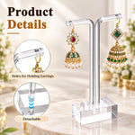 HASTHIP 3-Piece Clear Acrylic T-Bar Earring Display Stands, Three Heights for Retail and Photography
