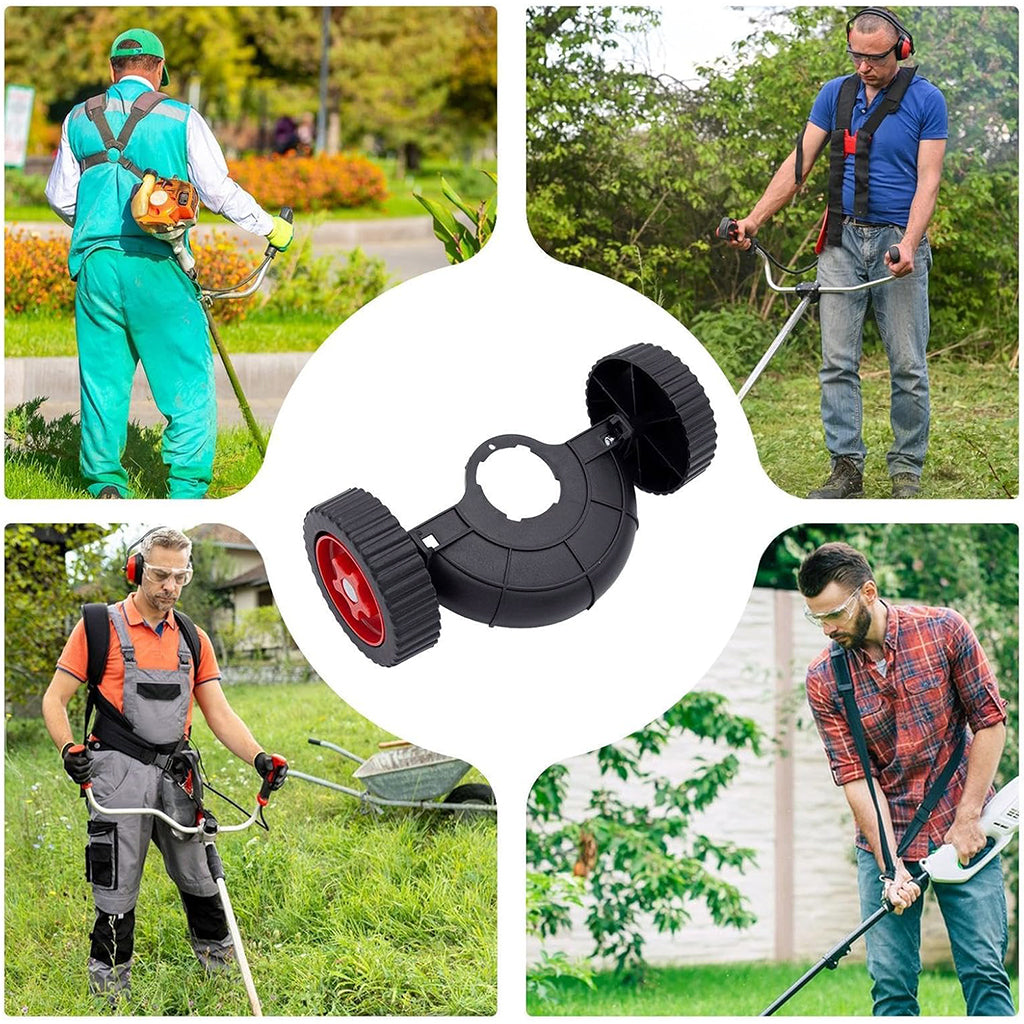 HASTHIP® String Trimmer Wheel Attachment - Adjustable String Trimmer Support Wheel - Plastic Lawn Mower Auxiliary Wheels - Portable String Trimmer Moving Wheel Accessories for Universal Grass Trimmer