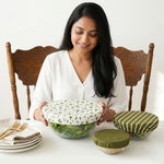 HASTHIP 3 Pack Linen Cotton Bowl Covers with Elastic Fit for Bread Proofing and Meal Prep