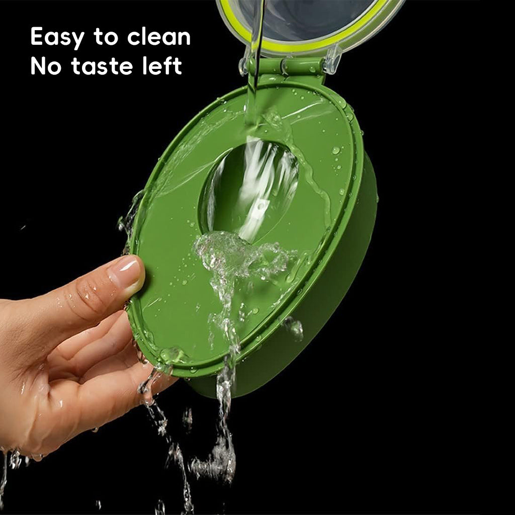 HASTHIP® Avocado Saver with Clear Snap Lid, Airtight BPA-Free Food-Grade Storage Box, Cute Avocado-Shaped Container for Fridge, Travel, Office and Picnics