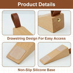 HASTHIP Adjustable Wood Door Stopper with Solid Beech Wood and Non-Slip Silicone Base