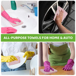 HASTHIP® Microfiber Cleaning Cloth Pre-Cut Tear Away Microfiber Cleaning Cloth Roll Cleaning Cloths and Wipes Dusting Cloth Highly Absorbent Reusable Multipurpose Cleaning Cloth Roll 25x25cm Pink