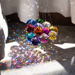 HASTHIP 12 Pcs 20mm Multicolor Crystal Ball Prism Suncatchers Steel Wire Rope And Ring