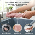 HASTHIP 20-Piece Microfiber Cleaning Cloth Roll, Reusable, Absorbent and Lint-Free, Pink
