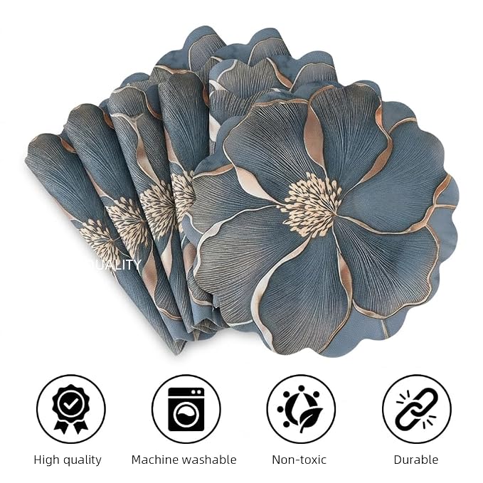 ZIBUYU® Blooming Petal Linen Placemats (Set of 6)