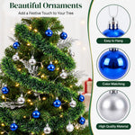 HASTHIP 17-Piece Christmas Ornament Set with Red and Green Glitter and Shatterproof Plastic
