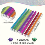 HASTHIP 520 Origami Star Paper Strips in 7 Flash Diamond Colors for DIY Crafts and Decor