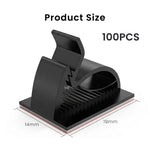 HASTHIP 100-Piece Self-Adhesive Cable Clips with Quick-Release Design, Low-Profile Black Plastic