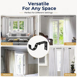 HASTHIP Adjustable Curtain Rod Brackets for 1 inch Rods, 3.5–4.5-Inch Reach, Black Finish