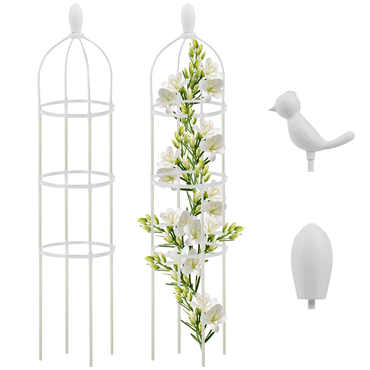 HASTHIP® 120cm Climbing Trellis Garden Decorative Plant Flower Trellis Obelisk Trellis Garden DIY Adjustable Climbing Flower Plants Pot for Clematis, Climbing Roses, Tomatoes, Ivy