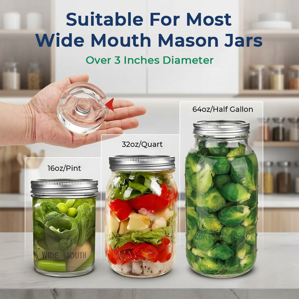HASTHIP Fermentation Weight Glass for Wide Mouth Mason Jars, 2 Pack 7oz Pickling Weights
