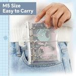 HASTHIP M5 Refillable Five-Hole Planner Binder with Silvery Transparent Cover and DIY Pages
