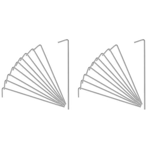 HASTHIP® 10 Pack Tent Stakes 6.7 Inches for Camping L-Shaped Ground Nail Heavy Duty Iron Galvanizing Accessories Fixed 2PCS