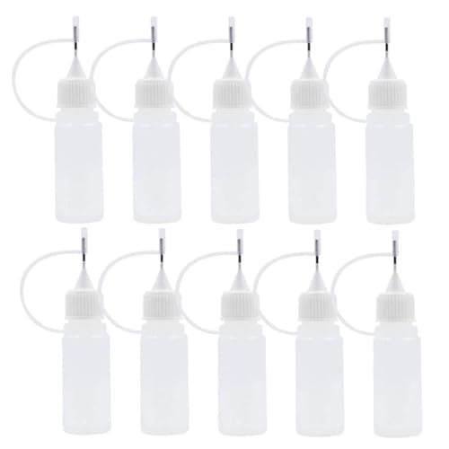HASTHIP® Needle Tip Glue Bottle Applicator for DIY Crafts, Precision Quilling Tool, Fine Point Plastic Squeeze Bottle for Glue, Oil, Ink, Paint, 30ml Refillable Dispensing Bottles