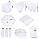 HASTHIP Resin Moulds Set for DIY Crafts with 20 pcs Silicone Molds and Accessories | Reusable Epoxy Casting Kit