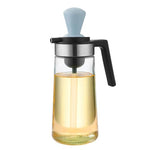 HASTHIP® Home Xone 600ml 2 in 1 Oil Pourer Bottle with Dispensing Brush,Glass Olive Oil Dispenser for Kitchen,Clear Drizzler Bottle Utility and Vinegar Container for Cooking and Salad