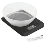 HASTHIP® LCD Kitchen Scale 10kg/1g Precision Digital Scale with Measuring Bowl & Stainless Steel Tray, USB Rechargeable, Clear Backlit Display, Switchable Units, Ideal for Baking & Cooking