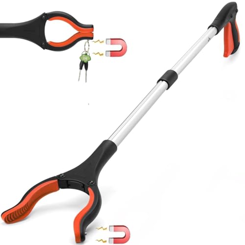 HASTHIP® 32'' Waste Grabber Reacher Tool with Megnet for Litter Pick Trash Pick Up,Foldable Grabber Claw Up Reacher Tool Assistaive Device for Elderly