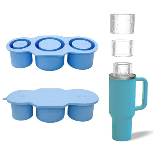 HASTHIP® Ice Cube Tray Silicone Ice Mold Multi Sized Hollow Cylinder with Lid Food Grade BPA Free