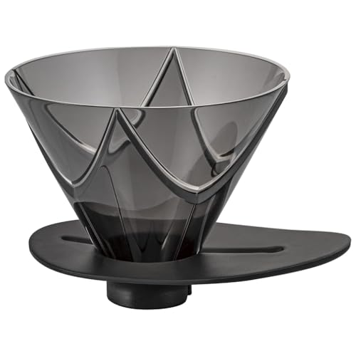 HASTHIP® Pour Over Coffee Dripper,V60 Style Cone Coffee Maker,Heat Resistant Plastic Reusable Filter 1-4 Cups Universal Measurement Compatible with Server Manual Drip Brewer for Home Office Café
