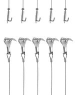 HASTHIP® Picture Hanging Wire Hooks Kit 59 inches Adjustable Picture Hanging Hooks Heavy Duty Stainless Steel Wire Hook for Hanging Pictures Picture Rail Hooks