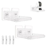 HASTHIP® 2pcs Acrylic Small Wall Mount Floating Shelf Camera Shelf Baby Monitor Holder Wall Mount Storage Shelf in Bathroom Bedroom Kitchen, Clear Mini Shelf Flexible Use for