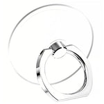 HASTHIP® Metal Phone Ring Grip, Desk Phone Support,360 ° Rotatable Folding Phone Ring Grip, Strong Adhesive Clear Round Acrylic Backing Phone Ring for Phone Case