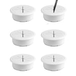 HASTHIP® 6 Pack 2 Inch White Desk Grommet, Round Cable Organizer for Office, Table Cord Hole Cover, Multi-Port Wire Management Solution for Power and Data Cables