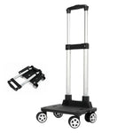 HASTHIP® Folding Utility Trolley Luggage Trolley with Retractable Pull Handle 4-Caster Mobile Aluminum Alloy Trolley Shopping Trolley Multifunctional Dolly Hand Truck