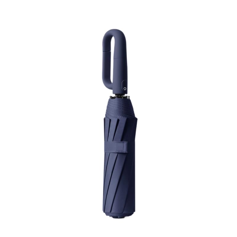 HASTHIP® UPF 50 Sun Umbrella Dual Use Umbrella with Black Liner, Auto-Open Sun Rain Umbrella, Steel Shaft & 10 Fiberglass Ribs, 190T Canopy Umbrella with Loop Handle, Navy Blue