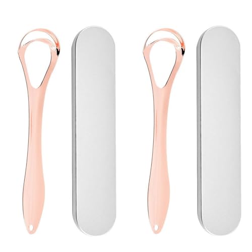 HASTHIP® Tongue Scraper Tongue Cleaner for Elegant Women,Stainless Steel Scraper for Fresh Breath,Portable Oral Care Cleaning Tool Adults Removes Bad Breath Travel Friendly
