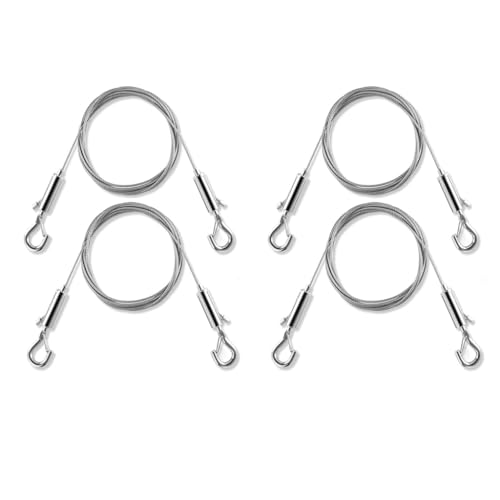 HASTHIP® 2Pcs Hooks for Picture, Artworks, Clothes, Plants Pots, 1m Adjustable Picture Hanging Wire, Heavy Duty Thicken Stainless Steel Wire for Hanging (Under 50kg)