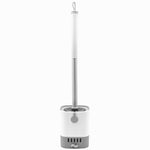 HASTHIP Toilet Cleaning Brush with 44cm Handle for Deep Bathroom Cleaning | Wall Mounted ABS Holder with Removable Drip Tray