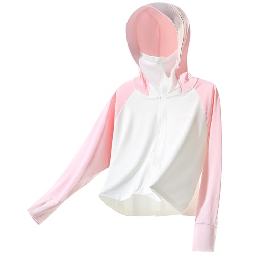 HASTHIP® Kids Active Zipper Sun Protection Jacket Boys Girls Hooded Cooling Shirt Pockets Fishing Running Outdoor 8-9 Years Old